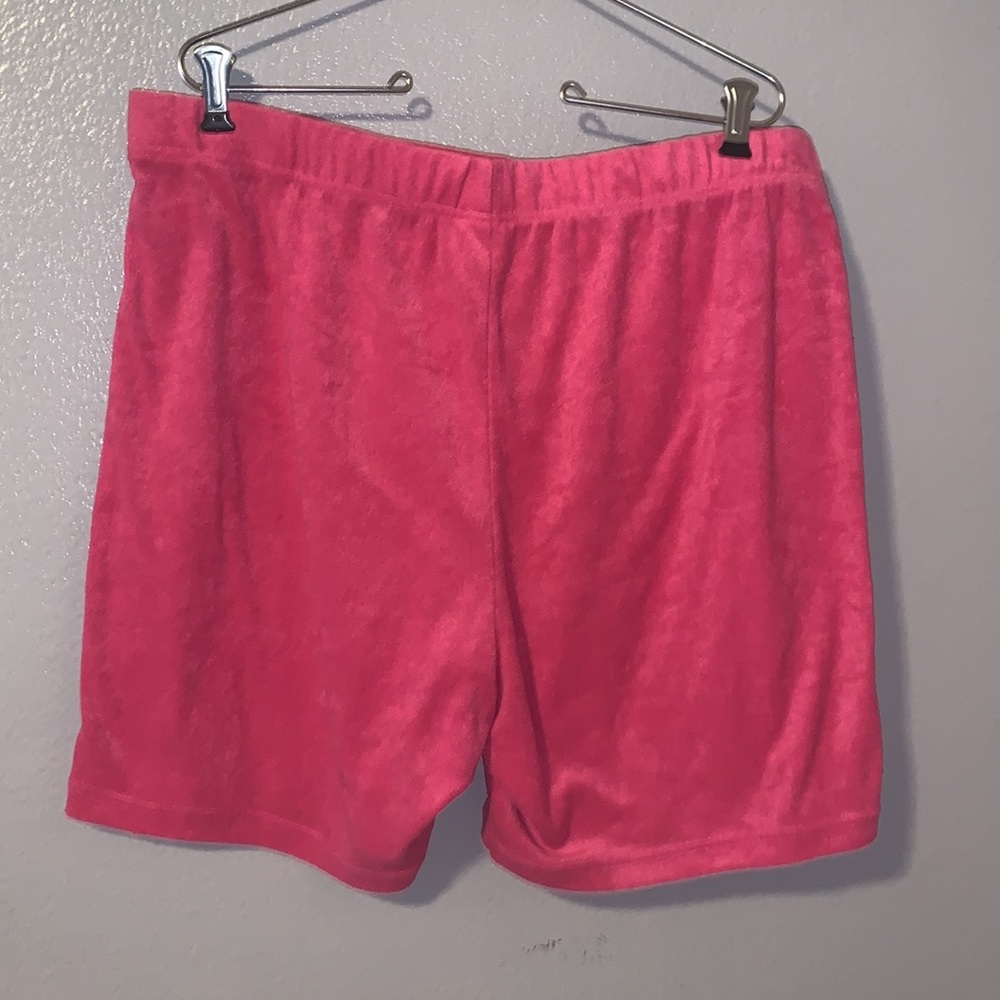 SHEIN curve pink polyester mid casual pull on shorts